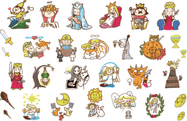 可愛くてポップなタロットカードイラスト