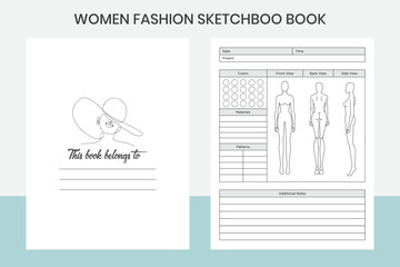 Women Fashion Sketchbook  kdp Interior