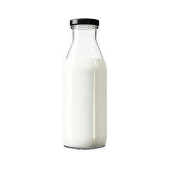 glass bottle of milk,white milk drinks isolated on transparent background,transparency 