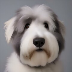 A portrait showcasing the beauty of an old English sheepdogs shaggy coat3