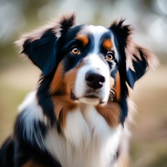 A portrait capturing the intelligence and curiosity of an Australian shepherd2