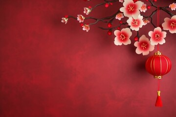 Obraz na płótnie Canvas Happy Chinese new year greeting background social media post new year concept illustration
