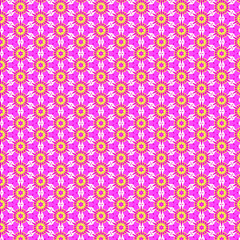 Bright pink floral geometric mosaic graphic pattern For design of fabrics, patchworks, wrapping papers, cards