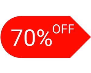 70 percent off sale icon 
