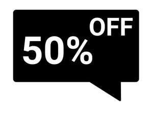 50 percent off discount icon 