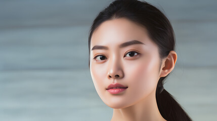 Beauty and skin care concept of a young asian woman. generative AI.