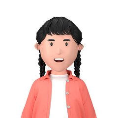 Braid Female Girl Women 3D Avatar