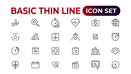 Web icons. Business, finance, creativity.Set of thin line web icon set, simple outline icons collection, Pixel Perfect icons, Simple vector illustration.