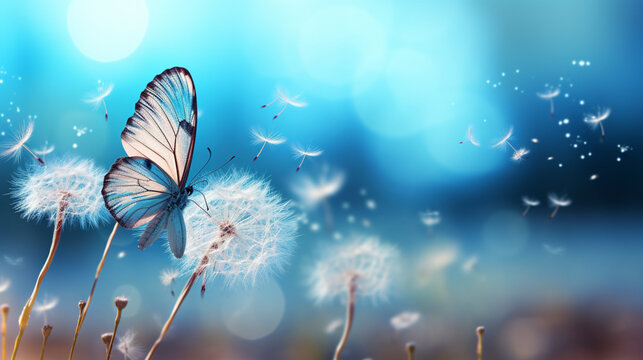 butterfly on a blue background
