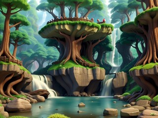 waterfall in the park