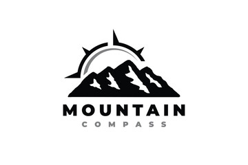 Fototapeta na wymiar mountain compass logo