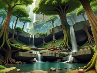 tropical island with palm trees beauty