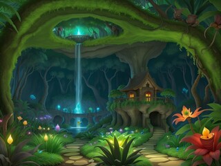 dragon in the jungle beautiful scene