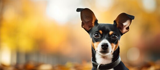 adorable rat terrier at nearby park - obrazy, fototapety, plakaty