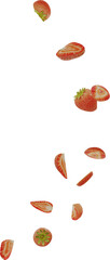 falling strawberry fruit