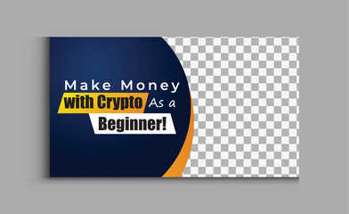 Online make money with investment business thumbnail design vector creative template
