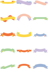 Ribbon Banner Elements Set