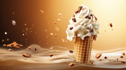 coffee creamy ice cream illustration pistachio fudge, butterscotch coconut, peanut rocky coffee creamy ice cream