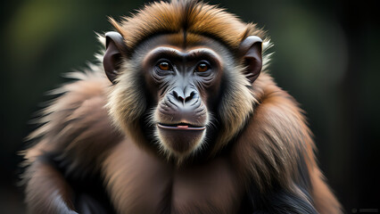 A monkey poses for a portrait