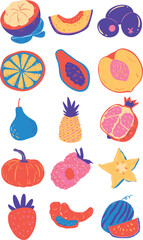 Organic Fruit Elements Set 