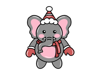 Elephant Illustration for Christmas Day

