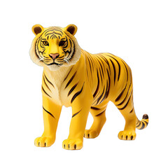 Obraz premium plastic toy tiger isolated on white