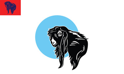 KALAHARI GOAT LONG EARS LOGO, silhouette of healthy and happy ram vector illustrations