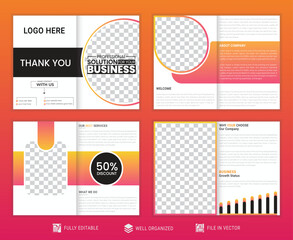 Professional creative Business Brochure .design. Multipurpose template with cover, back and inside pages. Vertical a4 format. Bi-fold Brochure. Brochure Design. Trifold Brochure. Catalog. 
