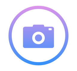 青紫色のグラデーション｜カメラアイコン