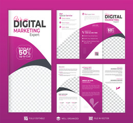 Tri-fold vector brochure template Design. with minimalist layout and modern concept use for business catalog and profile