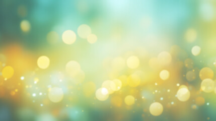 Pastel yellow and green bokeh background with low light blur.