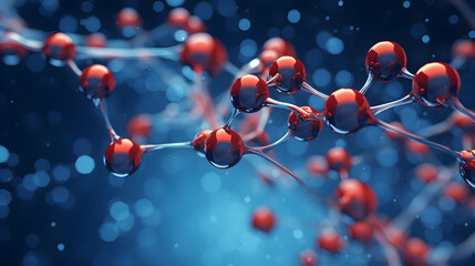 3d illustration of molecule model. Science background wit. generative AI.