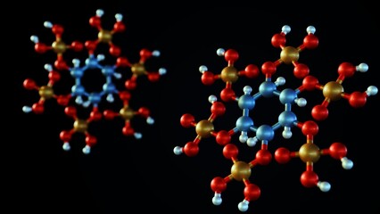 3d rendering of isolated Phytate or myo-inositol hexaphosphate molecule, Phytate is the name given to the phytic acid molecule considered an antinutritional factor
