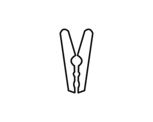 Fototapeta premium Clothes peg clip icon vector symbol design illustration
