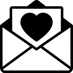 Open envelope with heart symbol - obrazy, fototapety, plakaty