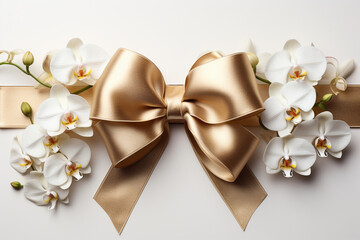 ribbon with white flower