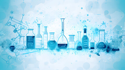 medical science blue banner. generative AI.