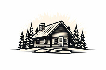 house in the art illustration vector