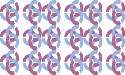 Purple and blue circle ring flower on white background design for fabric print, paint wallpaper