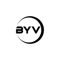 BYV letter logo design with white background in illustrator, cube logo, vector logo, modern alphabet font overlap style. calligraphy designs for logo, Poster, Invitation, etc.