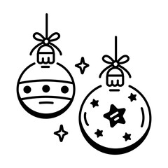 Here’s a linear icon depicting xmas balls 