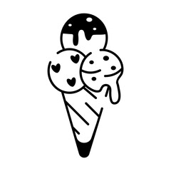 An outline style icon of ice cone 