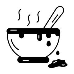 Check out this linear icon of soup bowl 