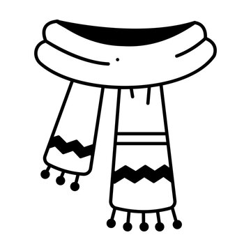 black and white scarf design clip art preview