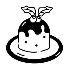Get this trendy linear icon of christmas cake 