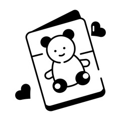 Grab this cute outline icon of christmas teddy 