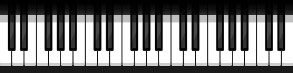 Naklejka premium Realistic piano keys. Musical instrument keyboard. Vector illustration.