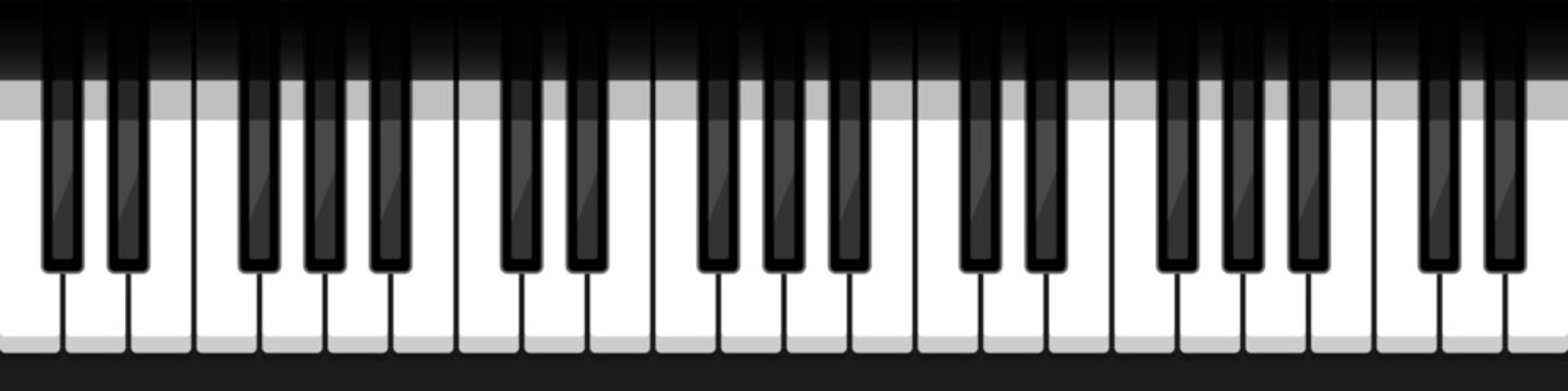 Realistic piano keys. Musical instrument keyboard. Vector illustration.