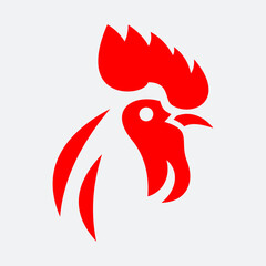 Rooster Head Vector Logo Design Template