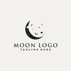 full moon and half moon logo, using logo vector icon concept design and symbol illustration